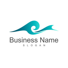 simple wave logo template