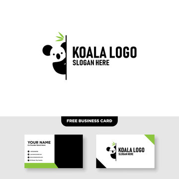 Koala Logo Vector Template, Free Business Card