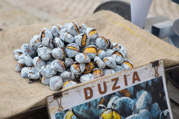 Edible Chestnuts on a tray in Lisbon
