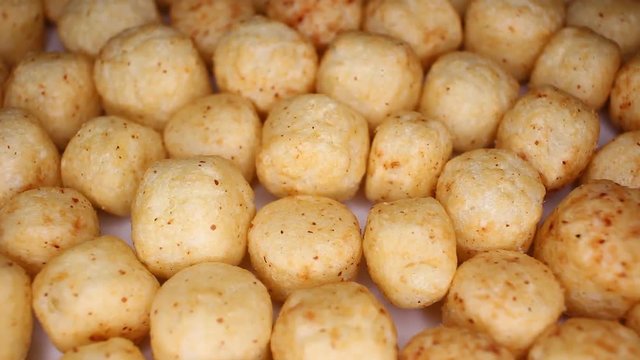 Millet ball balls millets food closeup texture pattern. Seamless looping video footage
