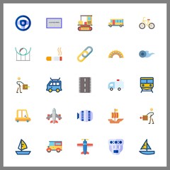 25 speed icon. Vector illustration speed set. steering wheel and road icons for speed works