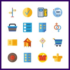 16 choice icon. Vector illustration choice set. road sign and point of service icons for choice works