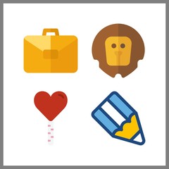 4 large icon. Vector illustration large set. suitcase and lollipop icons for large works