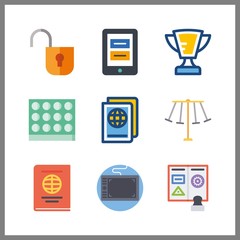 Fototapeta premium 9 hold icon. Vector illustration hold set. rides and tablet icons for hold works