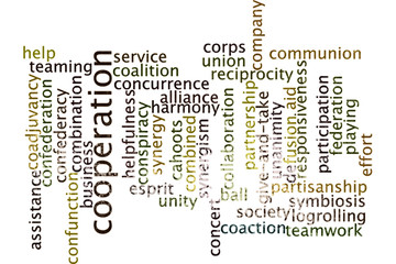 COOPERATION word cloud, business concept