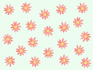 발간색 꽃 배경 그림 