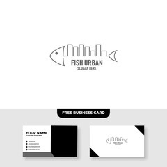 Fish Urban Logo Vector Template