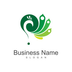 green peacock logo template