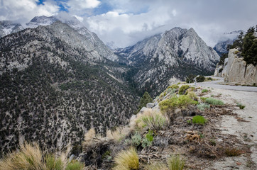 Whitney Portal Road in Lone Pine California leads to the Mt. Whitney Trailhead in the Sierra Nevada mountains