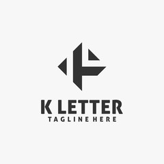 Letter K square logo design