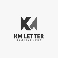 Letter KM logo design