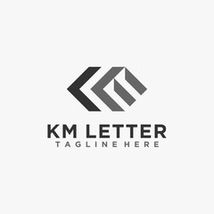 Letter KM logo design