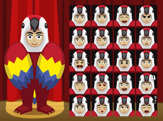 Fancy Animal Clothes Macaw Costume Cartoon Emotion faces