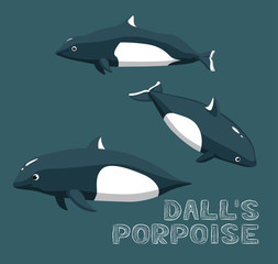 Dall's Porpoise Cartoon Vector Illustration
