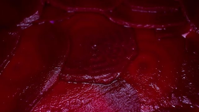 Beet beetroot slices food video footage