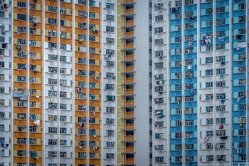 Fototapeta na wymiar Close up of building in Hong Kong