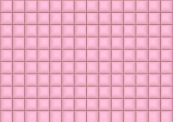 3d rendering. seamless sweet soft pink color tone square pattern tiles wall background.