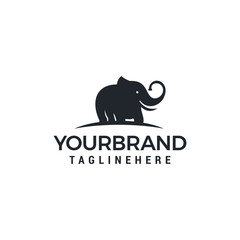 Obraz premium Simple and minimal elephant logo design concept template