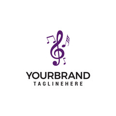Music note symbols logo design concept template