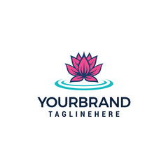 Lotus Flower Logo Beauty Spa salon logo design concept template