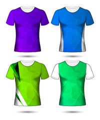  t-shirt templates abstract geometric collection of different colors polygonal mosaic