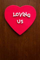 Loving us on a heart
