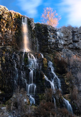 Thousand Springs Waterfalls at sunrise in spring time.  Thousand Springs State Park. Boise. Idaho. The United States of America.