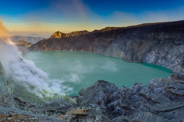 Kawah Ijen volcano and lake