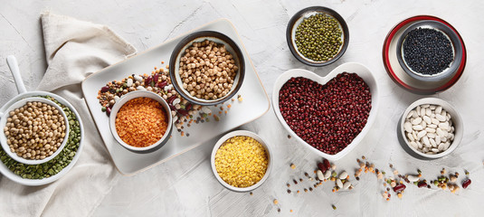 Assortment of colorful legumes