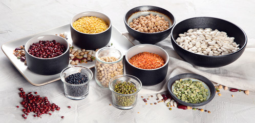Assortment of colorful legumes