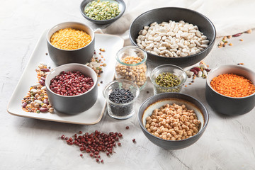 Assortment of colorful legumes