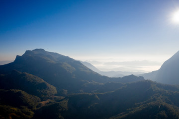 Top view Doi Luang Chiang Dao, The third highest mountain in, Thailand