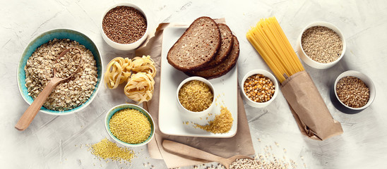 Different types of cereals and grains