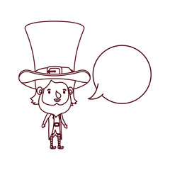 leprechaun with speech bubble avatar character