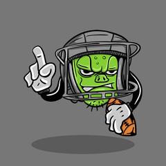 mascot green monster american football