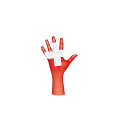 Switzerland flag and hand on white background. Vector illustration