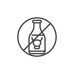 No milk, prohibition vector icon. filled flat sign for mobile concept and web design. Lactose free milk, allergen simple glyph icon. Symbol, logo illustration. Pixel perfect vector graphics