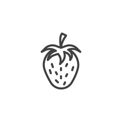 Strawberry berry line icon. linear style sign for mobile concept and web design. Allergen food outline vector icon. Symbol, logo illustration. Pixel perfect vector graphics
