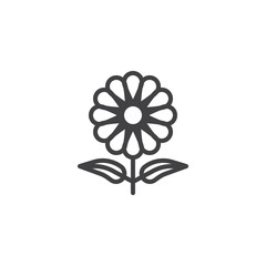 Flower petal line icon. linear style sign for mobile concept and web design. Chamomile flower outline vector icon. Symbol, logo illustration. Pixel perfect vector graphics