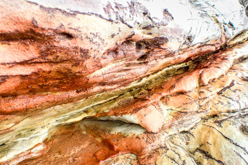 Macro close up of texture and pattern found on rocky beach side