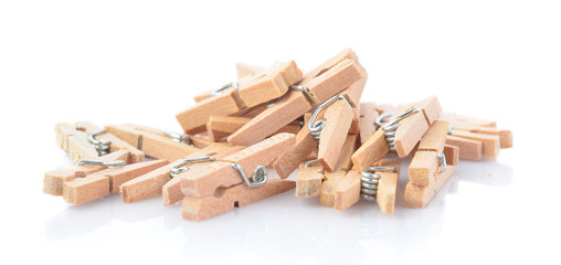 Clip wood isolated on whtie background