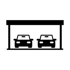 Double garage for two cars - Vector