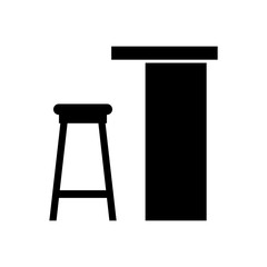 Bar counter and a stool - Vector