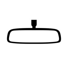 Rear-view mirror in automobile - Vector