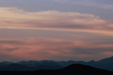 sunset in mountains