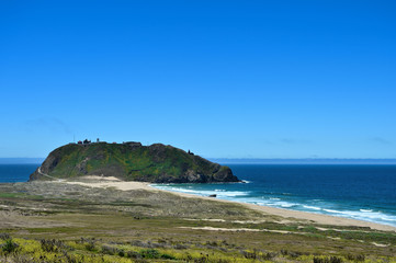 Bright landscape along the California State Route One. California, USA