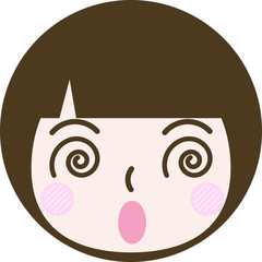 表情　顔　丸　四角　アイコン　ベクター　カラー　困る