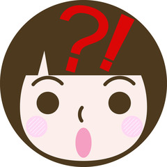 表情　顔　丸　四角　アイコン　ベクター　カラー　困る