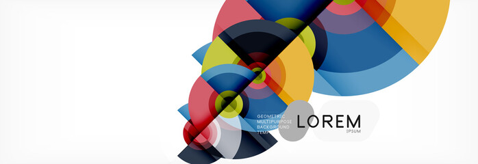 Obraz premium Circle geometric composition abstract background design, cover, template, brochure, flyer.