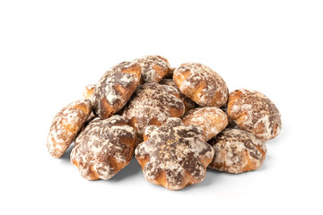 Traditional russian gingerbread isolated on white background.